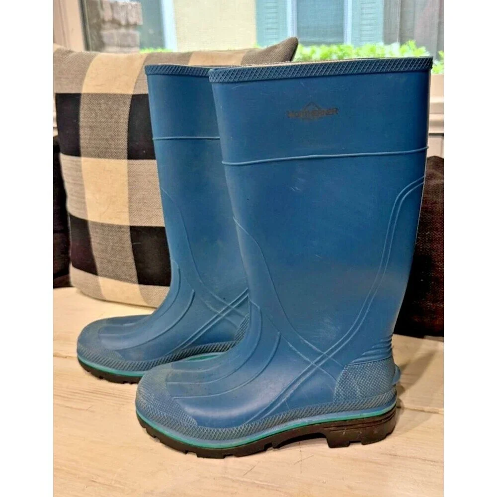 Northerner Rubber Rain Mud Boots Mens Size 7 Blue | Made in USA VGC